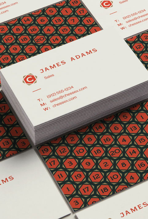 Business cards with patterned backs