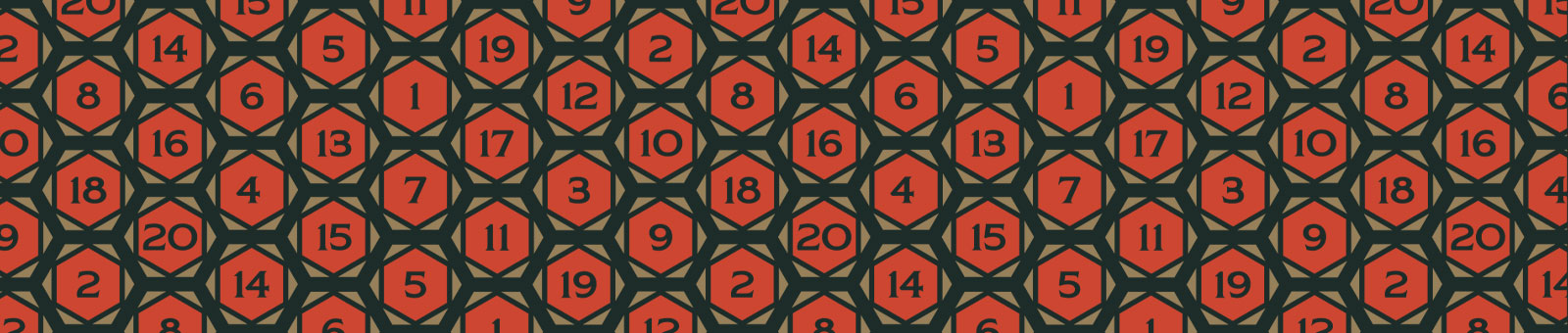 pattern made of hexagons with various numbers in them