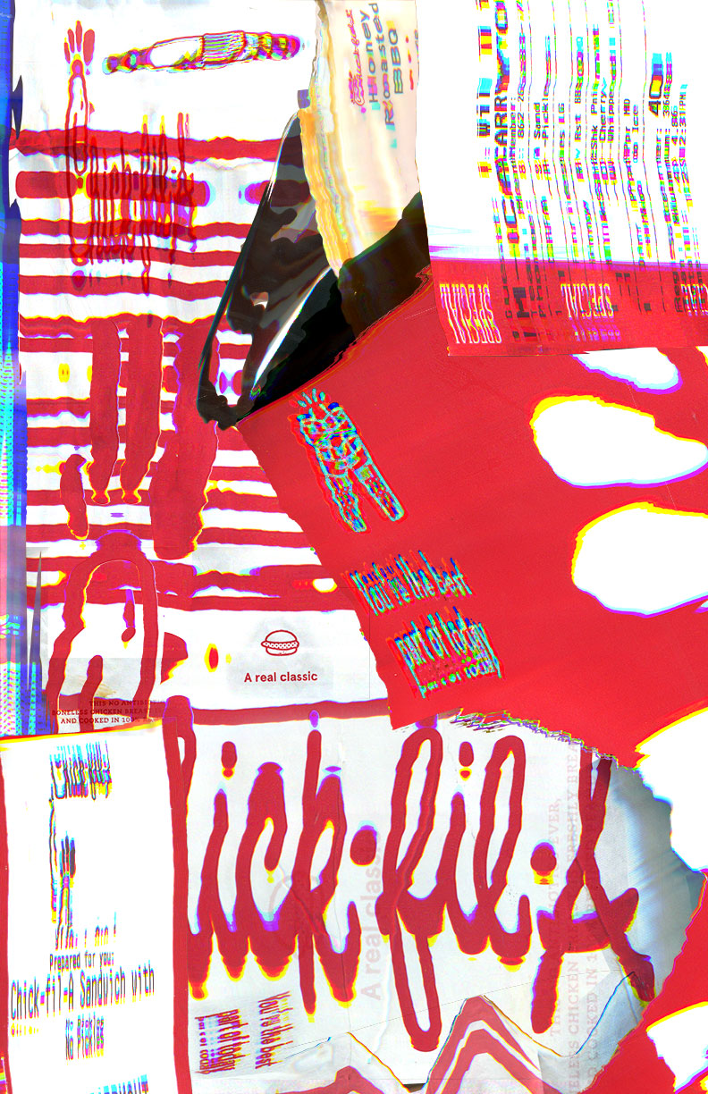 Distorted poster of Chick-fil-a packaging