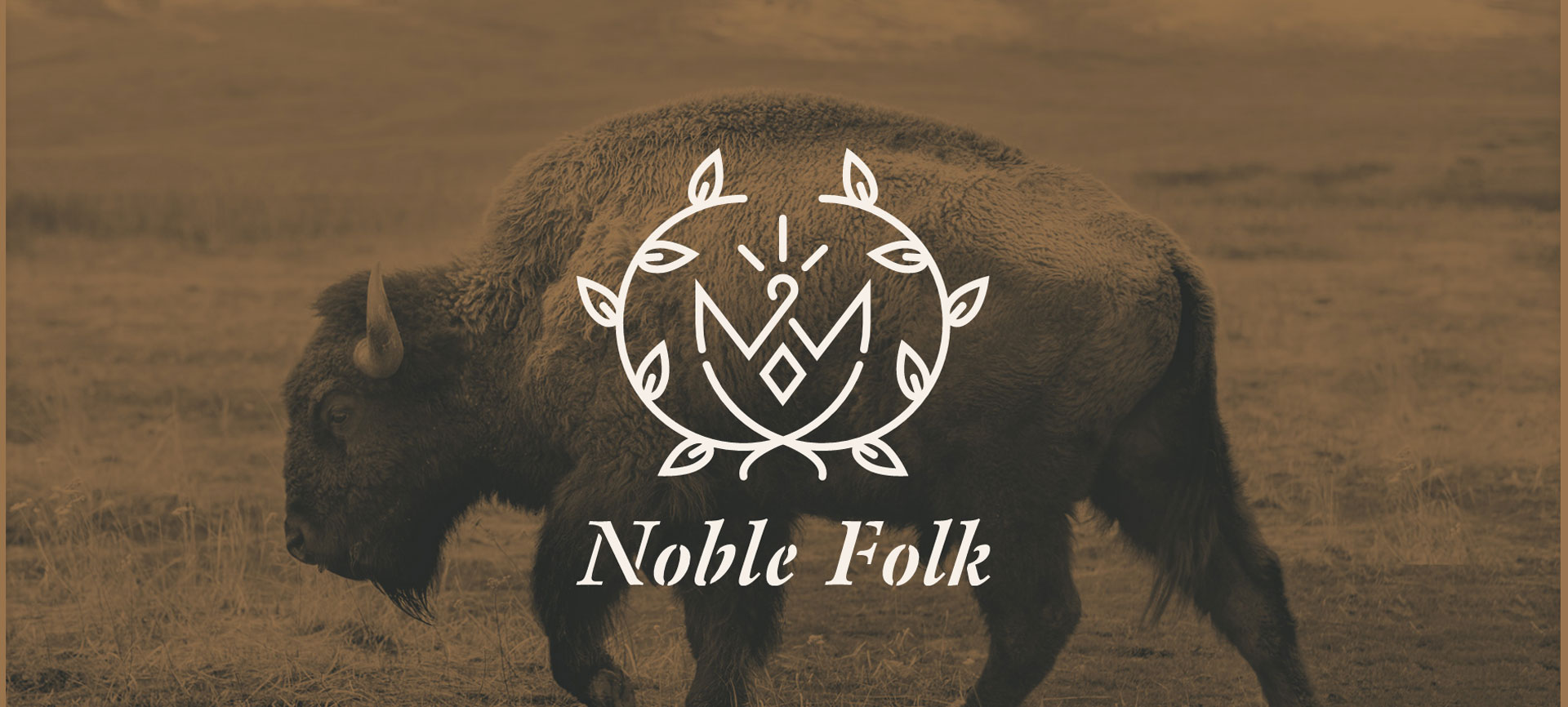 Noble Folk logo ontop of bison