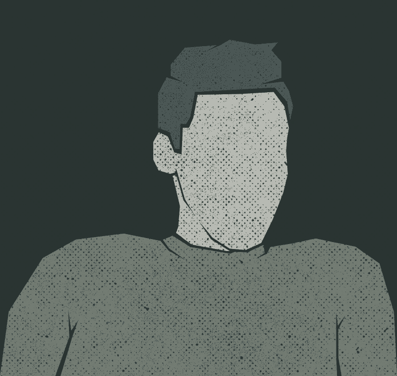 illustration of male human bust